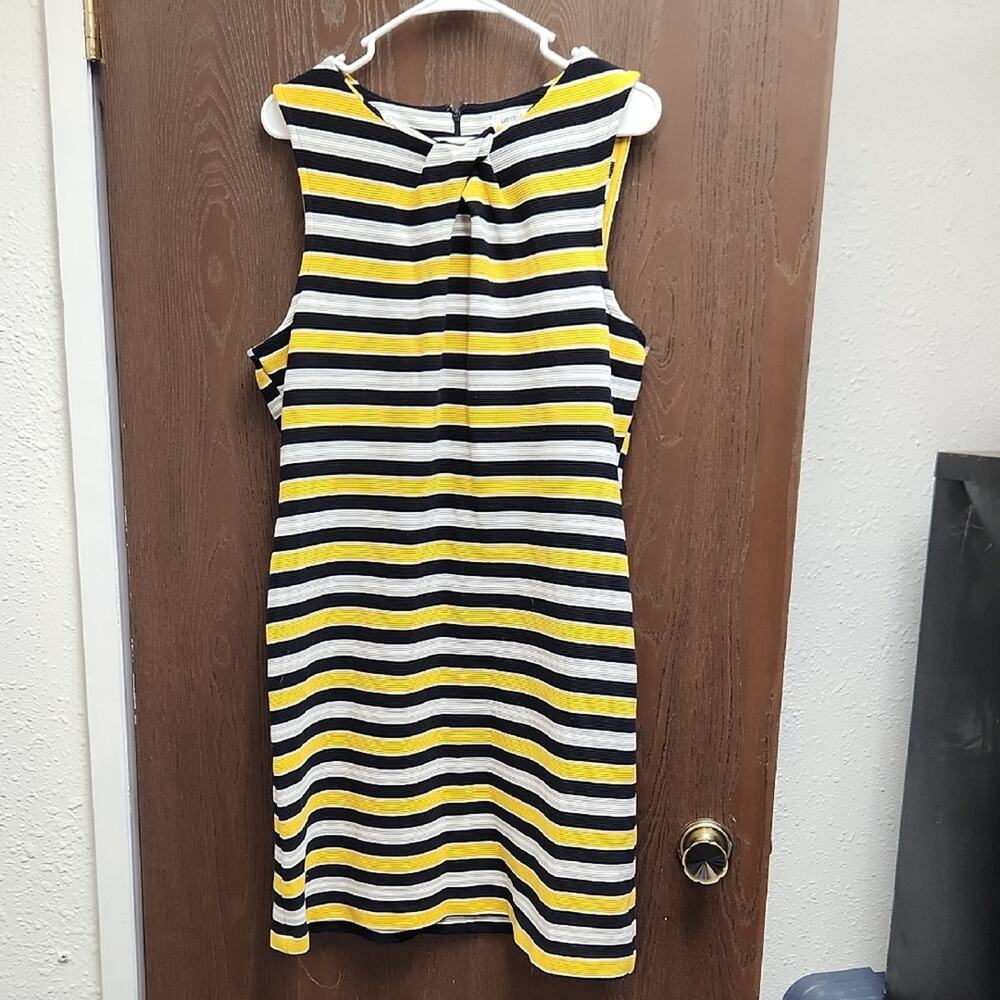 Liz Claiborne Striped Mini Dress - Black, White, Yellow